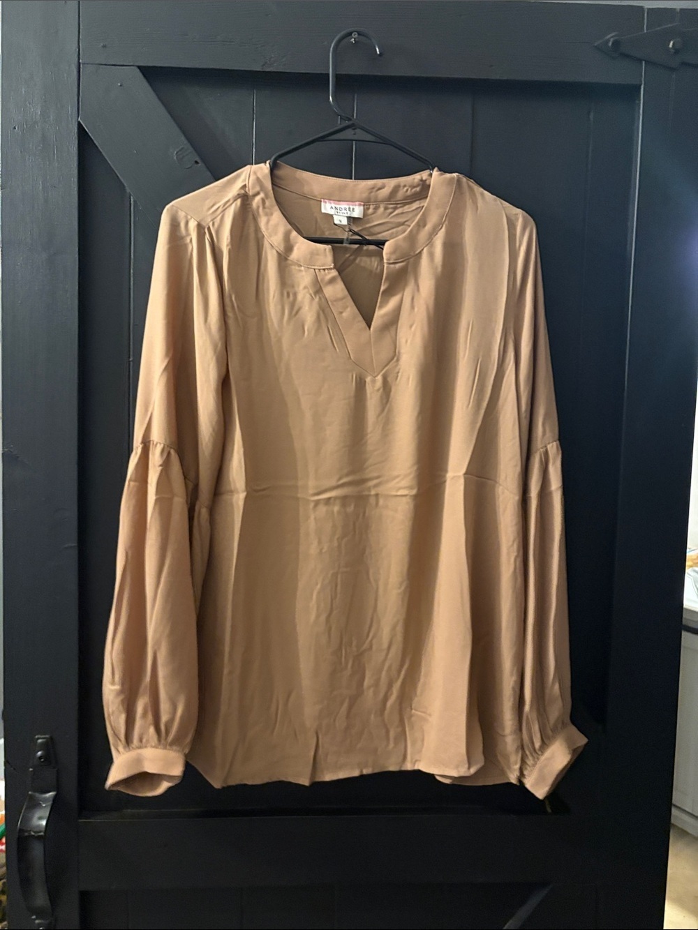 Andree Taupe Long-Sleeve V-Notch Tunic
